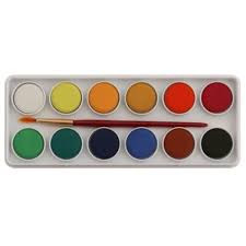 12 QUALITY WATER COLOURS