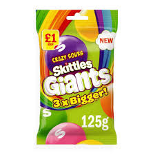 SKITTLES GIANTS CHOCOLATE 125G